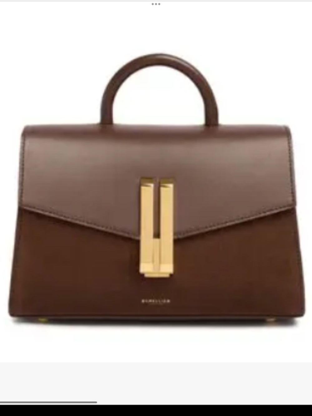Demellier Midi Montreal leather and suede mocha handbag